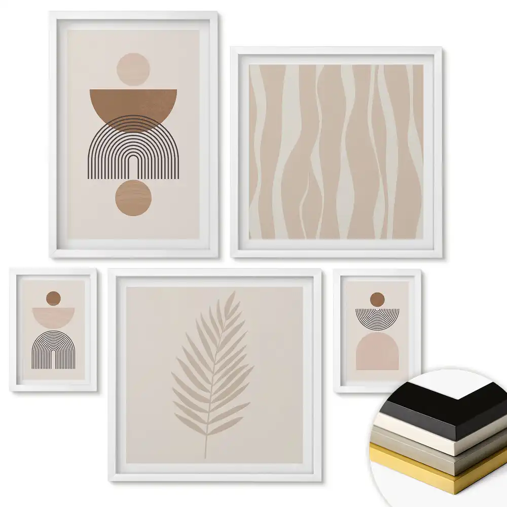 Set tablouri înrămate Compoziții minimaliste în culori discrete