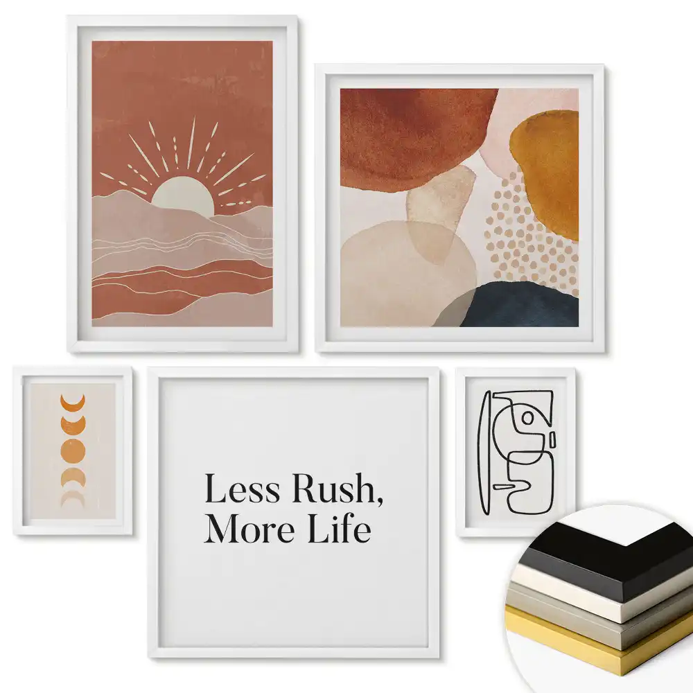 Set de 5 tablouri înrămate Minimalism și armonie în spațiu