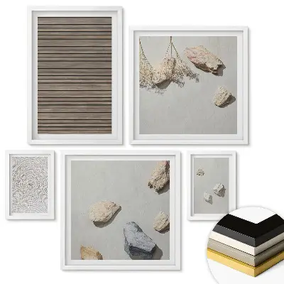 Set tablouri înrămate Compoziții minimaliste cu elemente naturale