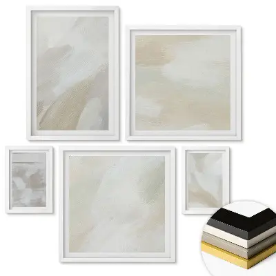 Set de 5 tablouri înrămate Nuanțe abstracte în tonuri delicate