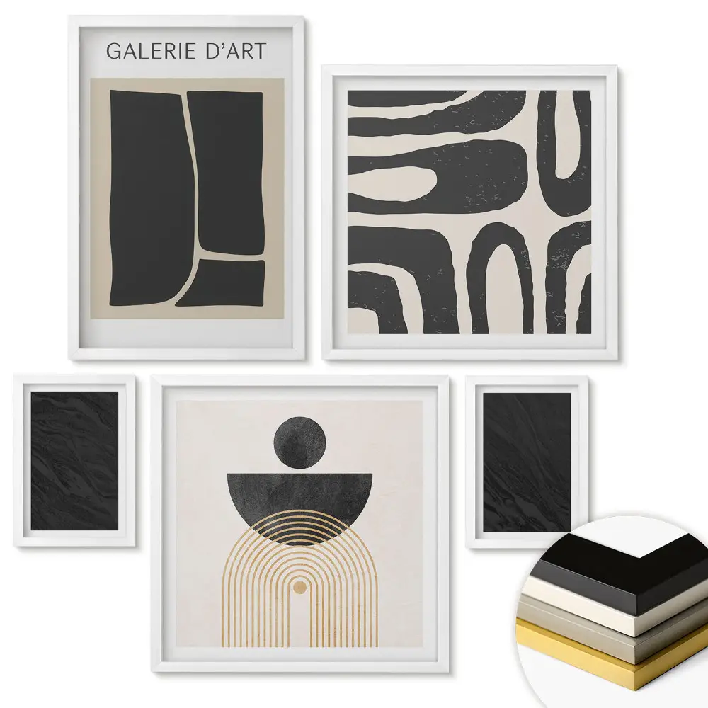 Set de tablouri înrămate cu modele abstracte în stil modern