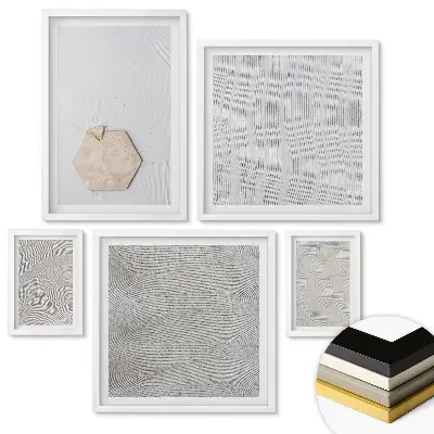 Set tablouri înrămate Modele abstracte în nuanțe de gri