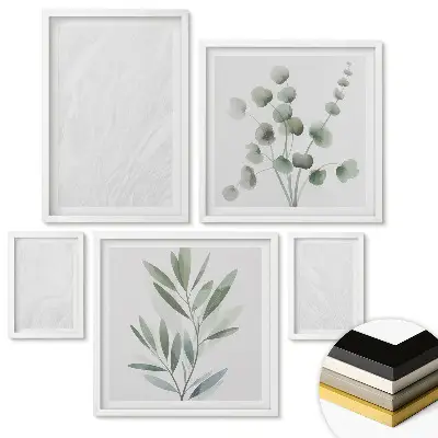Set tablouri înrămate Plante verzi într-un stil minimalist