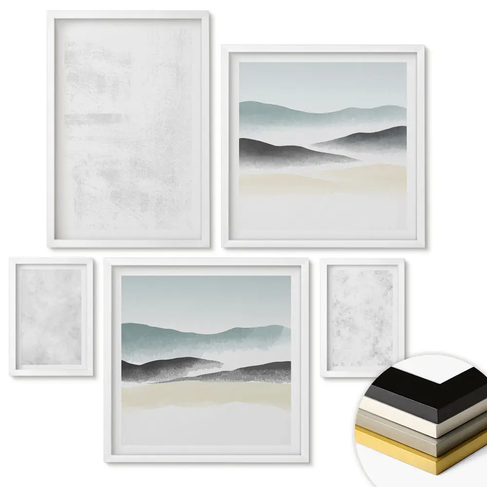 Set de tablouri înrămate Liniștea naturii în stil minimalist