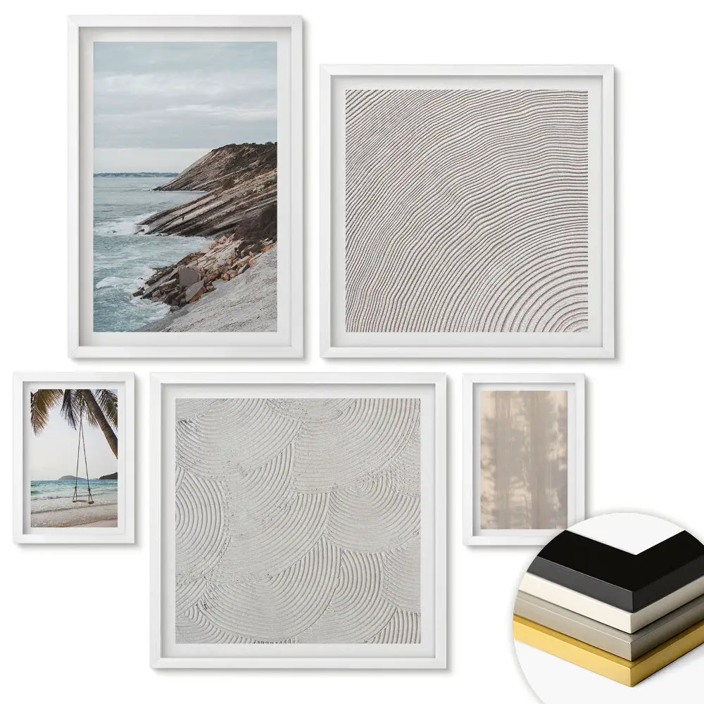 Set de 5 tablouri înrămate Liniștea naturii și aventura pe mare