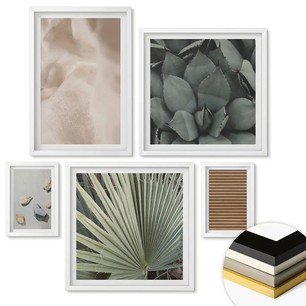 Set 5 tablouri înrămate Frumusețe naturală în stil minimalist