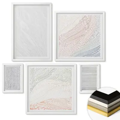 Set tablouri înrămate Valuri abstracte în nuanțe delicate