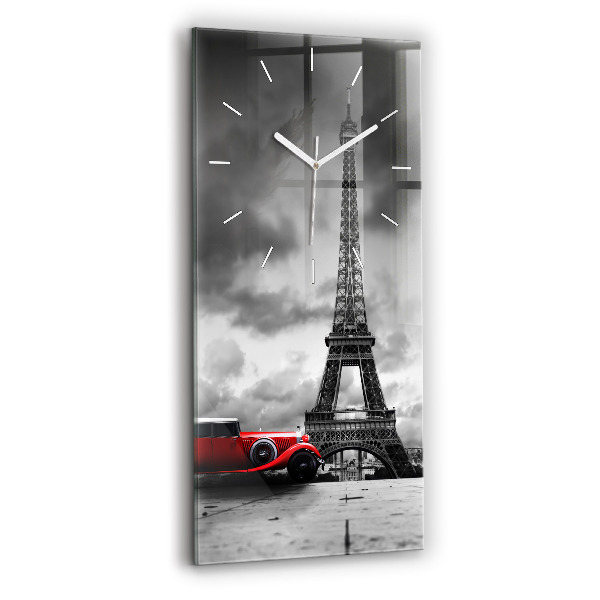 Ceas din sticlă dreptunghiular vertical decorativ Turnul Effel din Paris