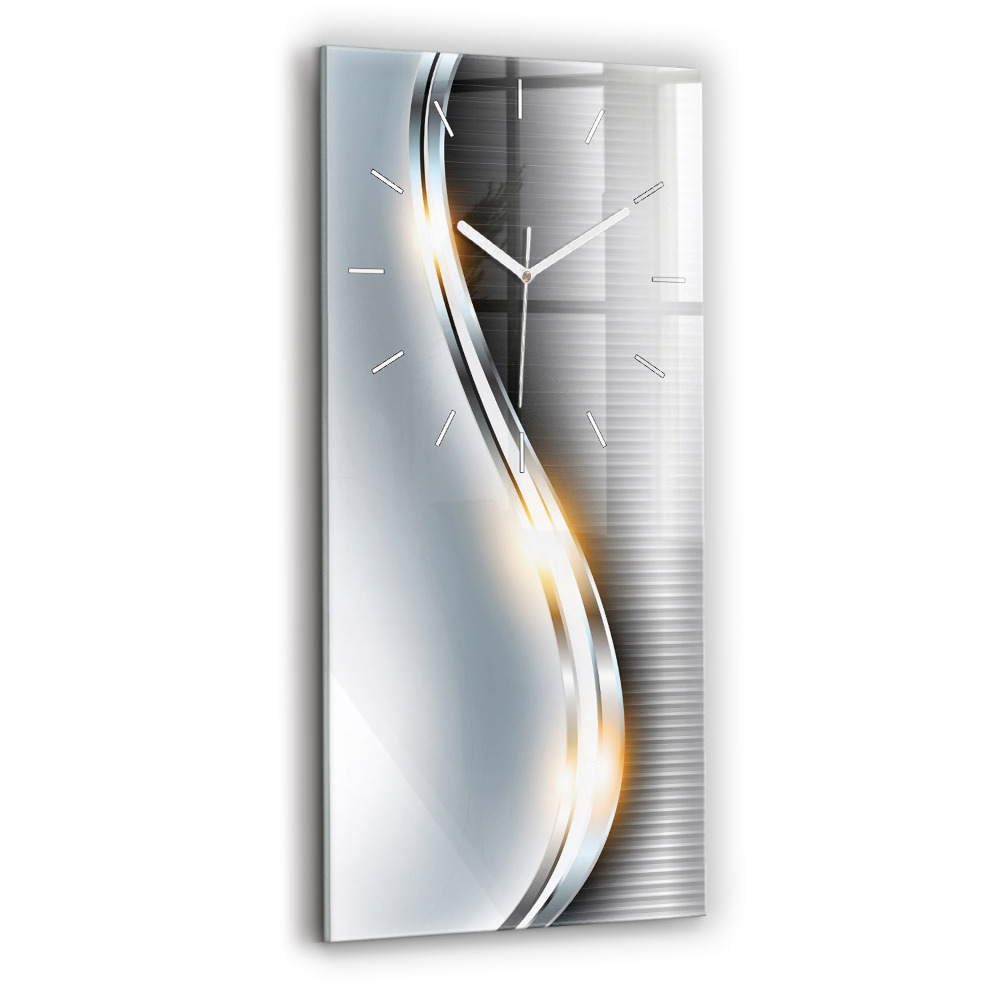 Ceas din sticlă dreptunghiular vertical decorativ Abstracție metalică