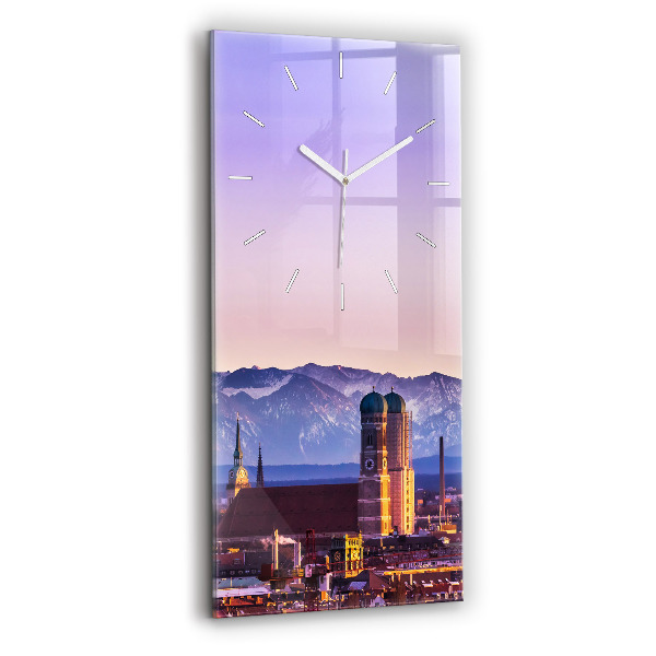 Ceas vertical de perete din sticlă decorativ Alpii Germani München