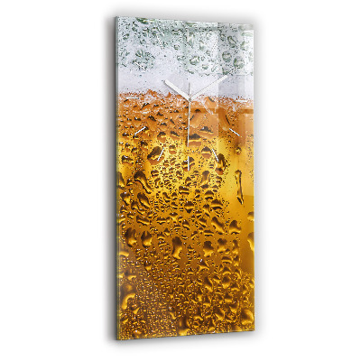 Ceas vertical de perete din sticlă decorativ O cană de bere