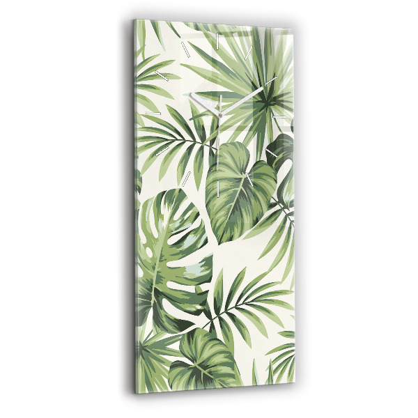 Ceas vertical de perete din sticlă decorativ Model tropical