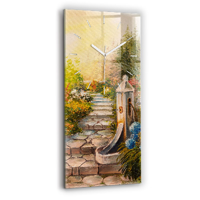 Ceas din sticlă dreptunghiular vertical decorativ Compoziția petrolului în pădure