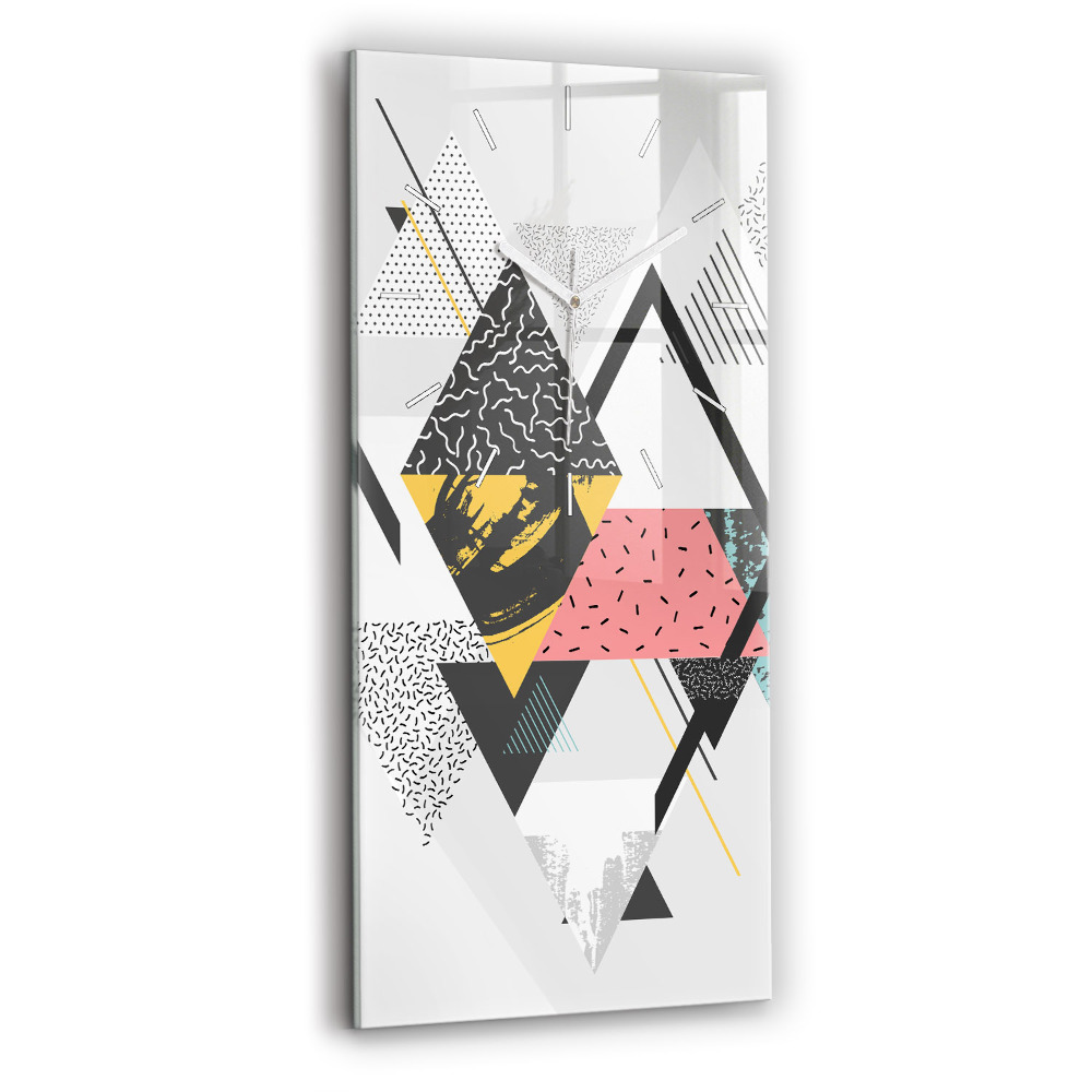 Ceas vertical de perete din sticlă decorativ Model geometric