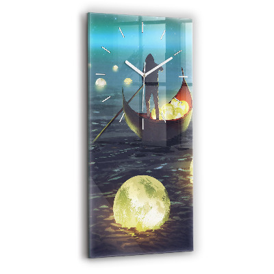 Ceas din sticlă dreptunghiular vertical decorativ Abstracție