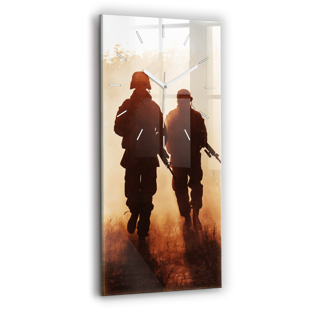 Ceas din sticlă dreptunghiular vertical decorativ Pușcașii Marini ai Statelor Unite