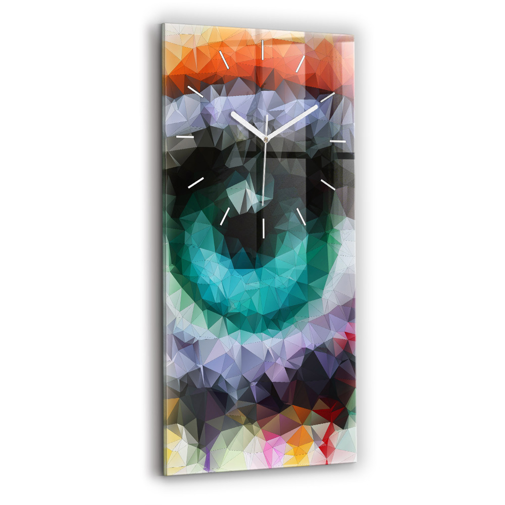 Ceas vertical de perete din sticlă decorativ Ochi uman colorat