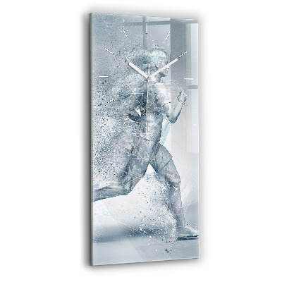 Ceas vertical de perete din sticlă decorativ Alergător