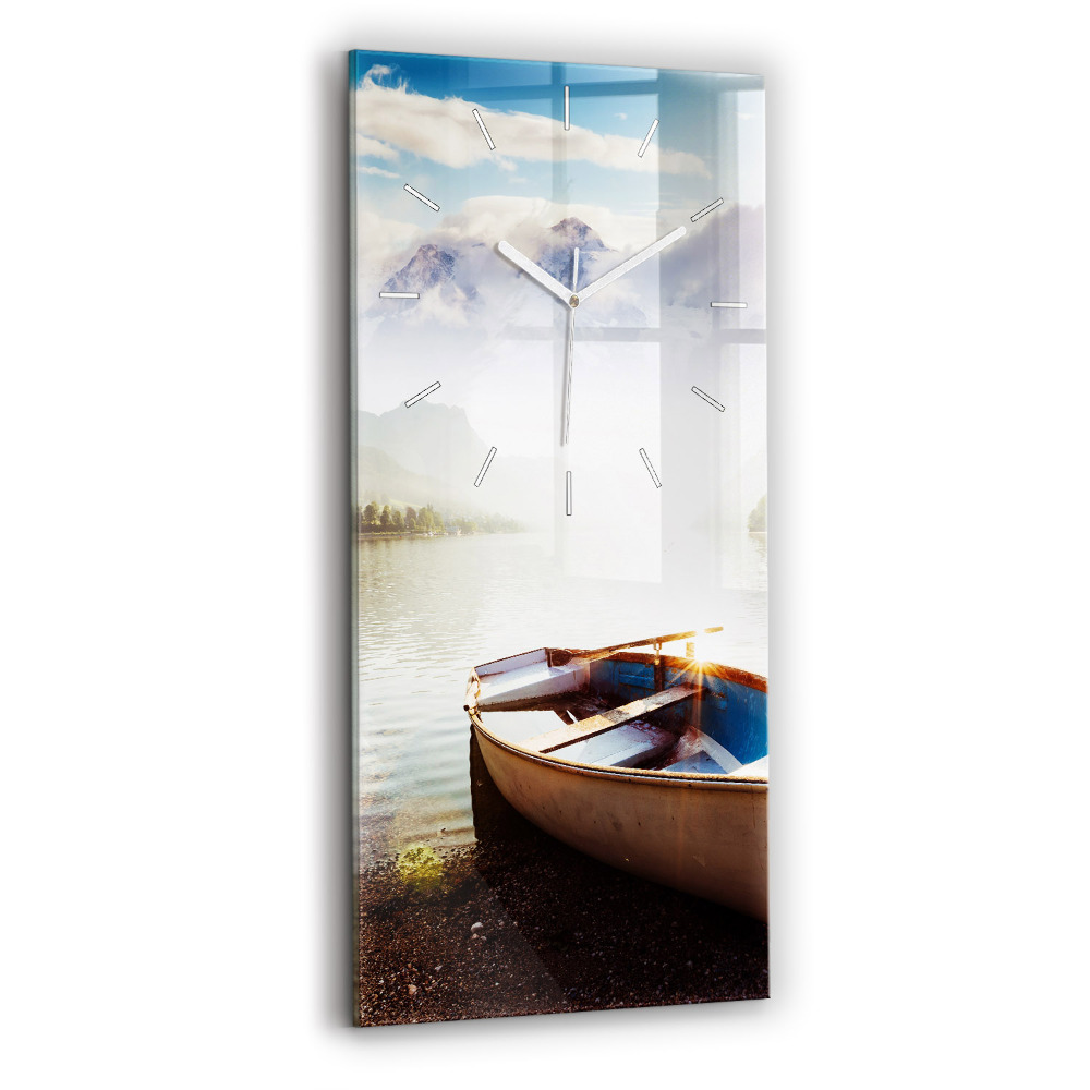 Ceas vertical de perete din sticlă decorativ Vedere la lac