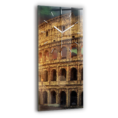 Ceas vertical de perete din sticlă decorativ Colosseumul roman