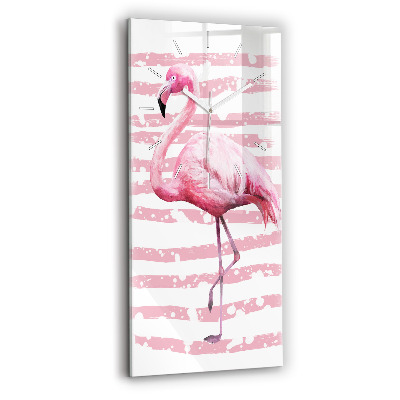 Ceas din sticlă dreptunghiular vertical decorativ Grafică Flamingo