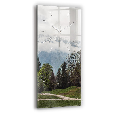 Ceas din sticlă dreptunghiular vertical decorativ Vedere la munte