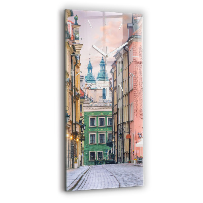 Ceas vertical de perete din sticlă decorativ Orașul Vechi din Varșovia