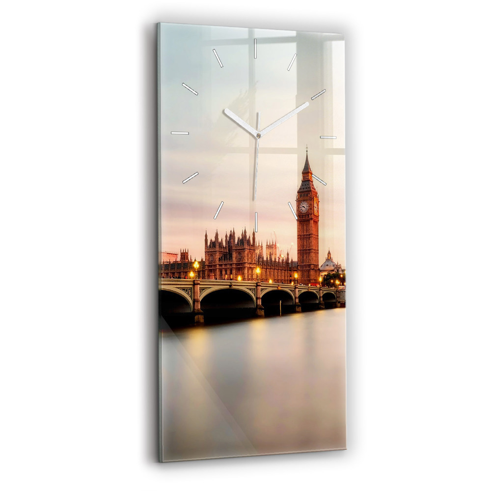 Ceas din sticlă dreptunghiular vertical decorativ Panorama Big Ben din Londra