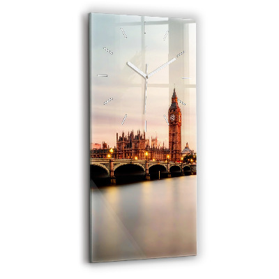 Ceas din sticlă dreptunghiular vertical decorativ Panorama Big Ben din Londra