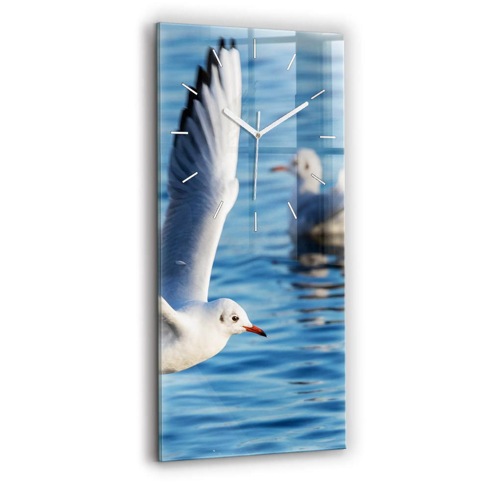 Ceas vertical de perete din sticlă decorativ Pescărușii din Gdynia