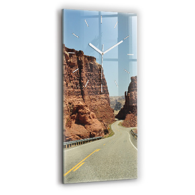 Ceas din sticlă dreptunghiular vertical decorativ Ruta 66 în SUA