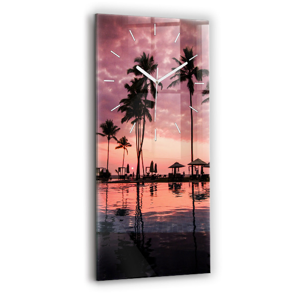 Ceas din sticlă dreptunghiular vertical decorativ Palmieri în Hawaii