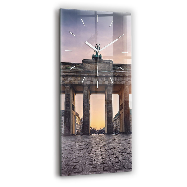 Ceas vertical de perete din sticlă decorativ Poarta Brandenburg