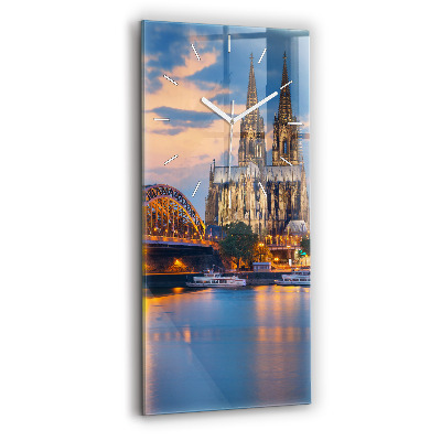 Ceas vertical de perete din sticlă decorativ Vedere a primăriei