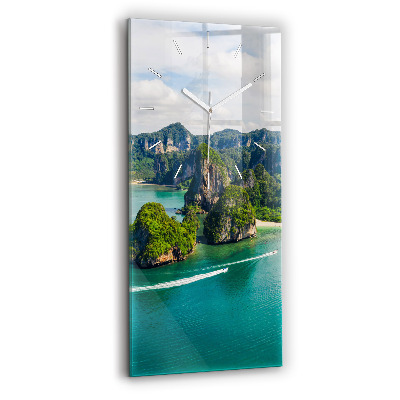 Ceas din sticlă dreptunghiular vertical decorativ Insulă în Thailanda