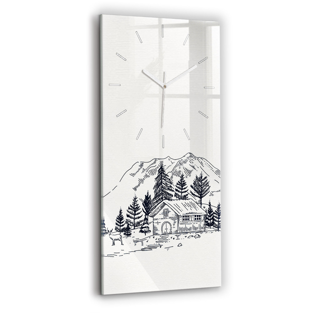 Ceas vertical de perete din sticlă decorativ Orașul desenelor animate