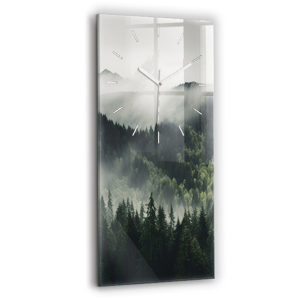 Ceas vertical de perete din sticlă decorativ Peisaj forestier