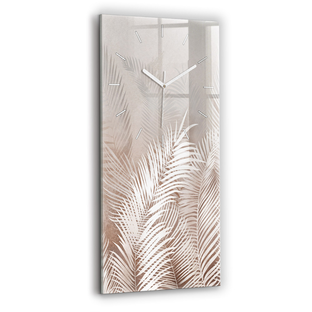 Ceas din sticlă dreptunghiular vertical decorativ Frunze tropicale boho