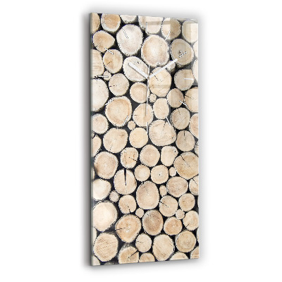 Ceas din sticlă dreptunghiular vertical decorativ Tăiați cioturi de copaci