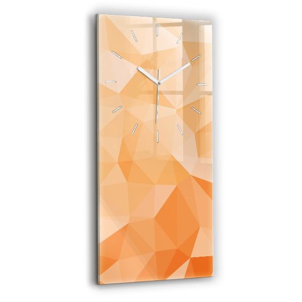 Ceas vertical de perete din sticlă decorativ Triunghiuri abstracte