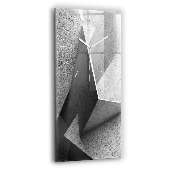 Ceas din sticlă dreptunghiular vertical decorativ Triunghiuri abstracte