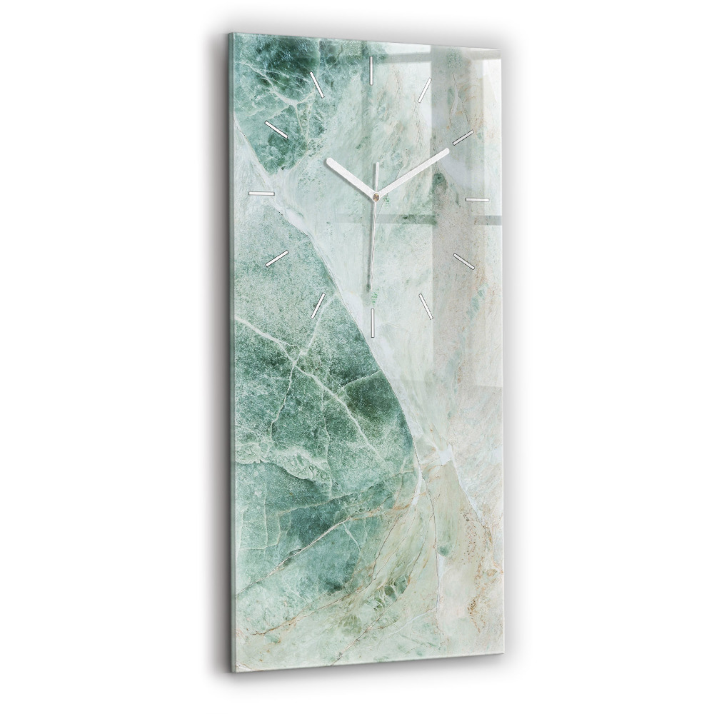 Ceas vertical de perete din sticlă decorativ Textură de piatră de marmură