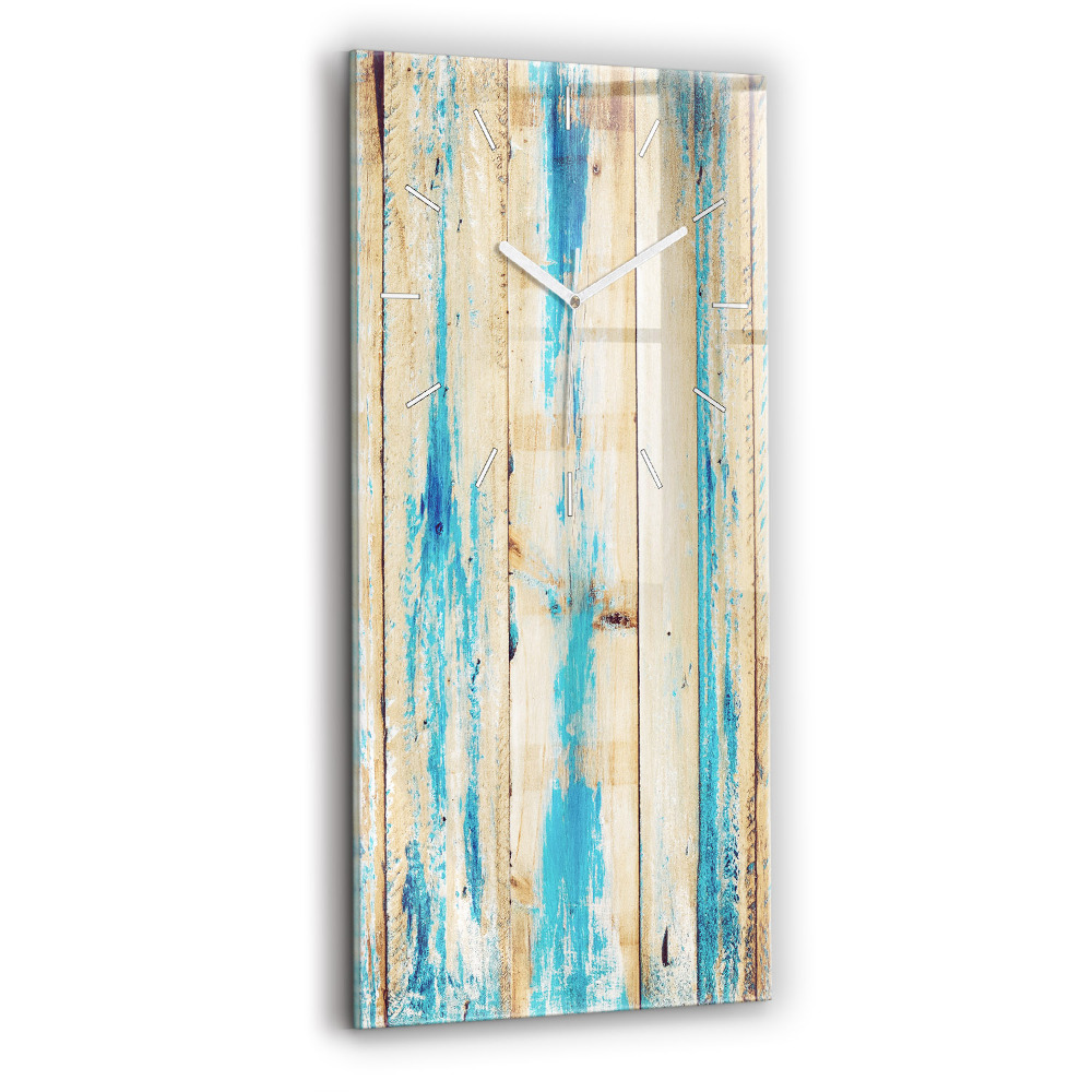 Ceas vertical de perete din sticlă decorativ Lemn zgâriat