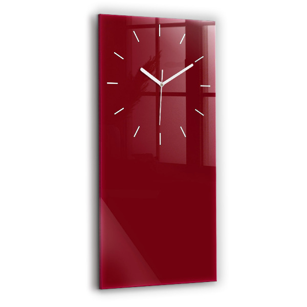 Ceas vertical de perete din sticlă decorativ Culoare vișinie