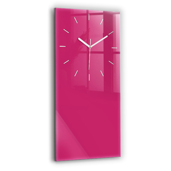 Ceas din sticlă dreptunghiular vertical decorativ Culoare roz puternic