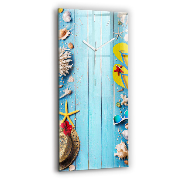 Ceas vertical de perete din sticlă decorativ Accesorii de plajă