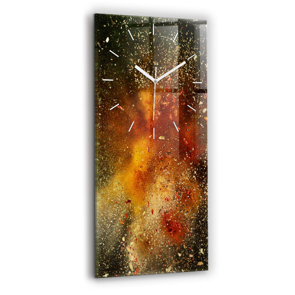 Ceas din sticlă dreptunghiular vertical decorativ Abstractizarea condimentelor
