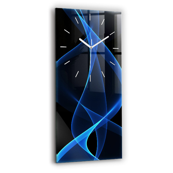 Ceas din sticlă dreptunghiular vertical decorativ Linii albastre