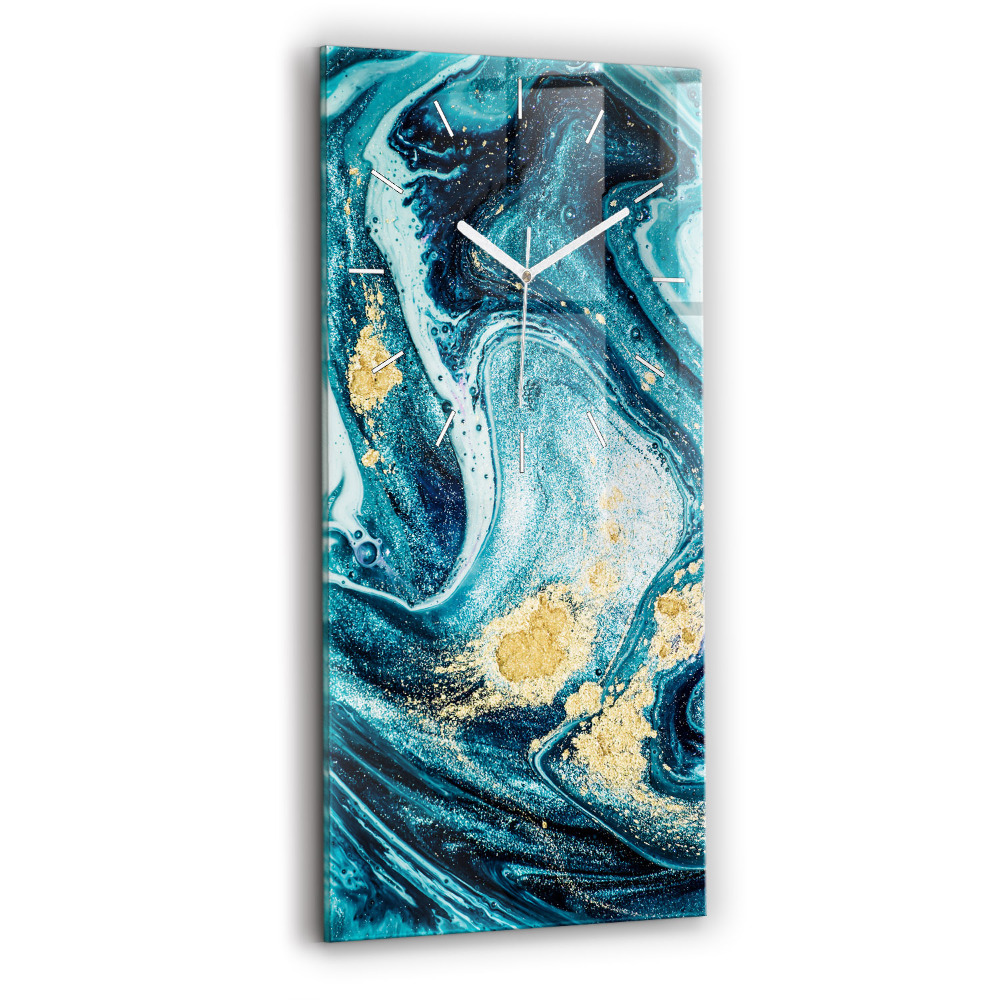 Ceas din sticlă dreptunghiular vertical decorativ Marmură abstractă