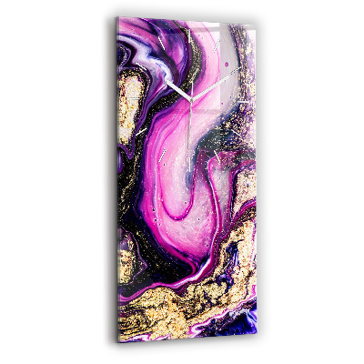 Ceas din sticlă dreptunghiular vertical decorativ Marmură abstractă